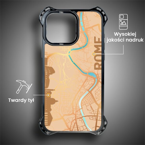 Etui do iPhone 14 Pro, Ibizu DropGuard Ultra z MagSafe, mapy świata, Rome (1)