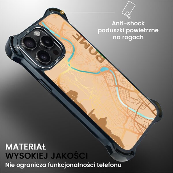 Etui do iPhone 14 Pro, Ibizu DropGuard Ultra z MagSafe, mapy świata, Rome (3)
