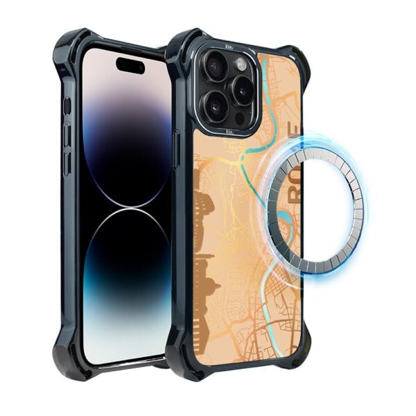 Etui do iPhone 14 Pro, Ibizu DropGuard Ultra z MagSafe, mapy świata, Rome (7)