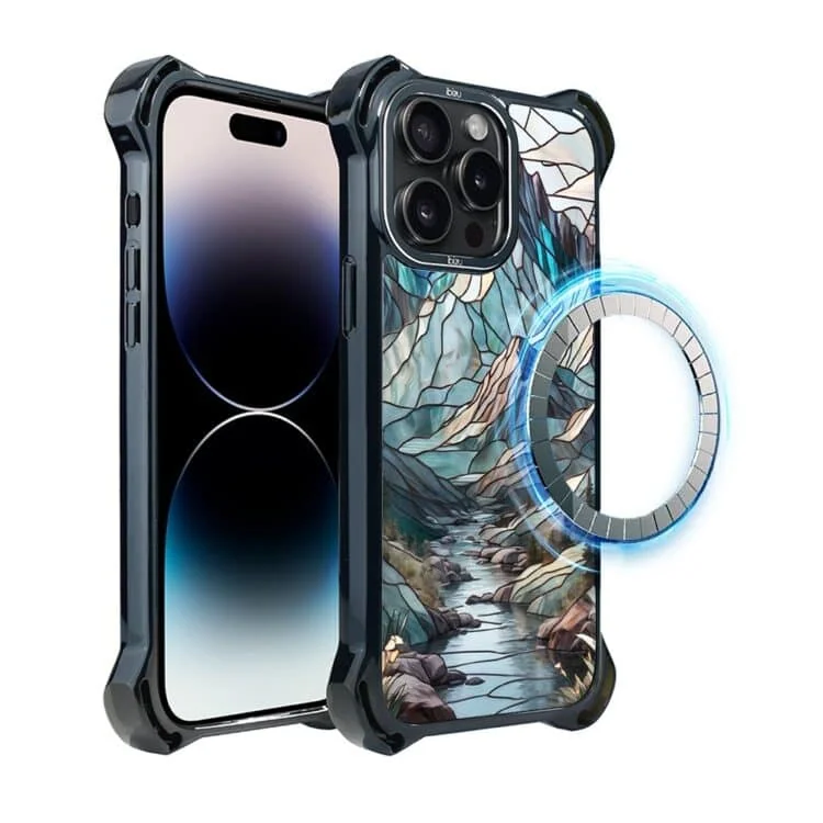Etui do iPhone 14 Pro Max, Ibizu DropGuard Ultra z MagSafe, Barwy Szkła, Górski Potok (2)