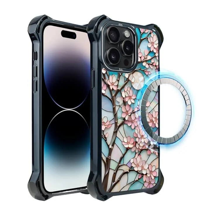 Etui do iPhone 14 Pro Max, Ibizu DropGuard Ultra z MagSafe, Barwy Szkła, Księżycowa Wiśnia (2)