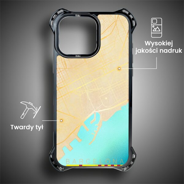 Etui do iPhone 14 Pro Max, Ibizu DropGuard Ultra z MagSafe, Mapy Świata, Barcelona (1)