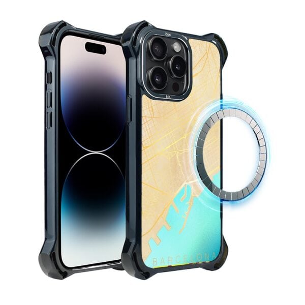 Etui do iPhone 14 Pro Max, Ibizu DropGuard Ultra z MagSafe, Mapy Świata, Barcelona (7)