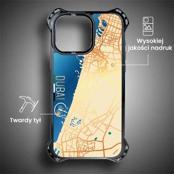 Etui do iPhone 14 Pro Max, Ibizu DropGuard Ultra z MagSafe, Mapy Świata, Dubai (1)