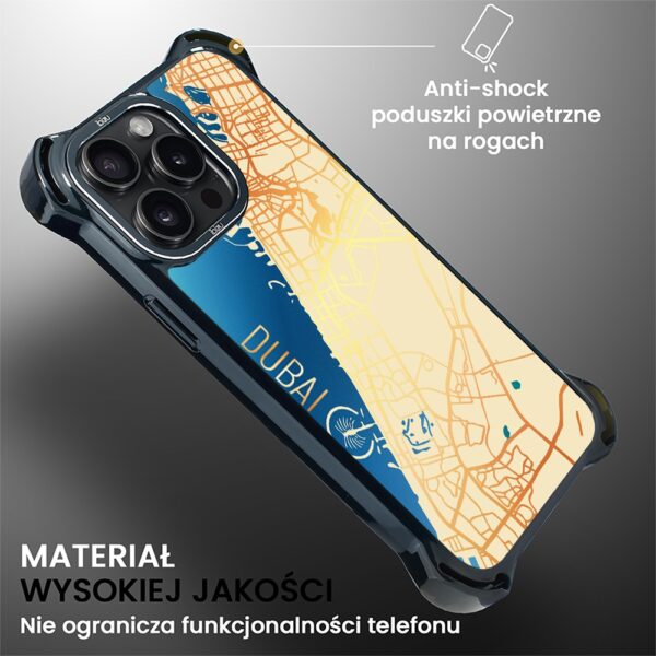 Etui do iPhone 14 Pro Max, Ibizu DropGuard Ultra z MagSafe, Mapy Świata, Dubai (3)