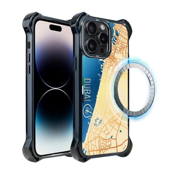 Etui do iPhone 14 Pro Max, Ibizu DropGuard Ultra z MagSafe, Mapy Świata, Dubai (7)