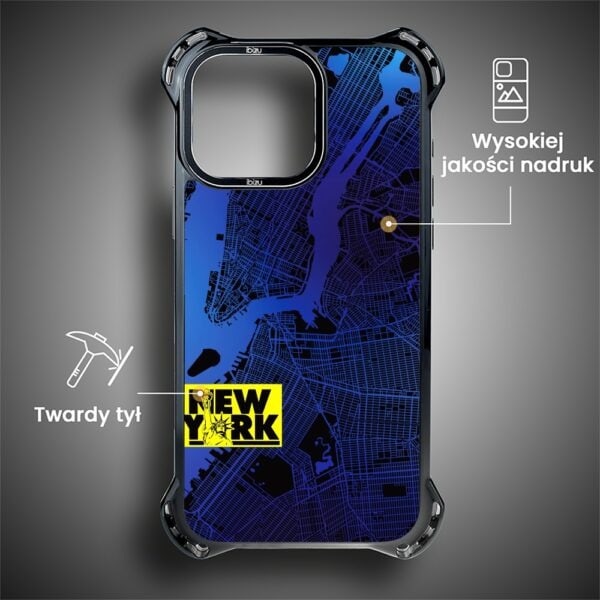 Etui do iPhone 14 Pro Max, Ibizu DropGuard Ultra z MagSafe, Mapy Świata, New York (1)