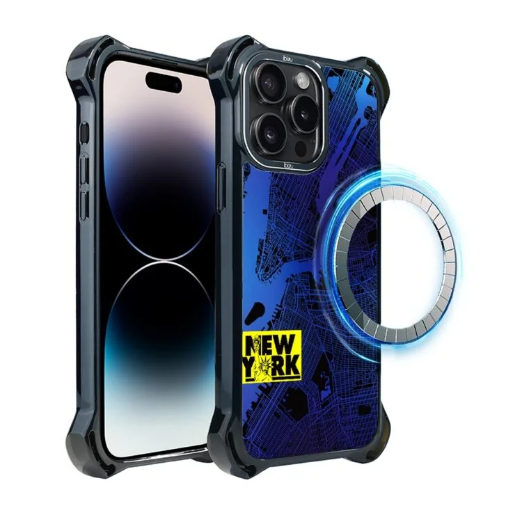 Etui do iPhone 14 Pro Max, Ibizu DropGuard Ultra z MagSafe, Mapy Świata, New York (7)