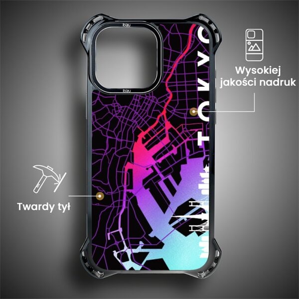 Etui do iPhone 14 Pro Max, Ibizu DropGuard Ultra z MagSafe, Mapy Świata, Tokyo (1)
