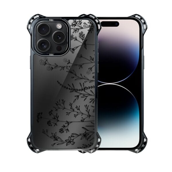 Etui do iPhone 14 Pro Max, Ibizu DropGuard Ultra z MagSafe, Midnight, Dotyk kwiatów (8)
