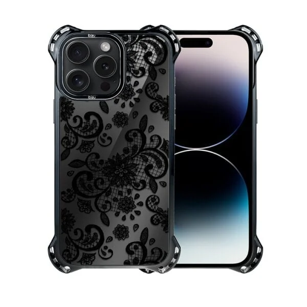 Etui do iPhone 14 Pro Max, Ibizu DropGuard Ultra z MagSafe, Midnight, Koronkowa czerń (8)