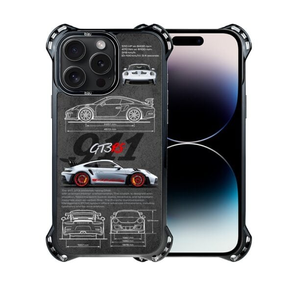 Etui do iPhone 14 Pro Max, Ibizu DropGuard Ultra z MagSafe, TechDrive, 911 GT3 RS (1)