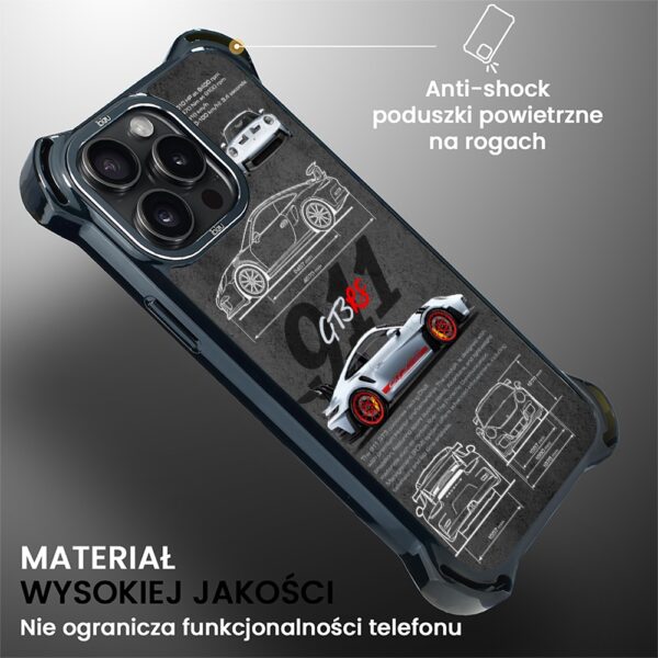 Etui do iPhone 14 Pro Max, Ibizu DropGuard Ultra z MagSafe, TechDrive, 911 GT3 RS (3)