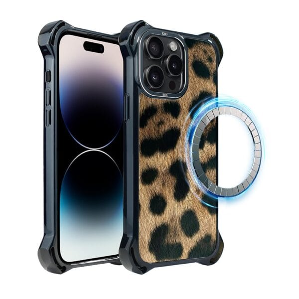 Etui do iPhone 14 Pro Max, Ibizu DropGuard Ultra z MagSafe, Zew Natury, Lampart (7)