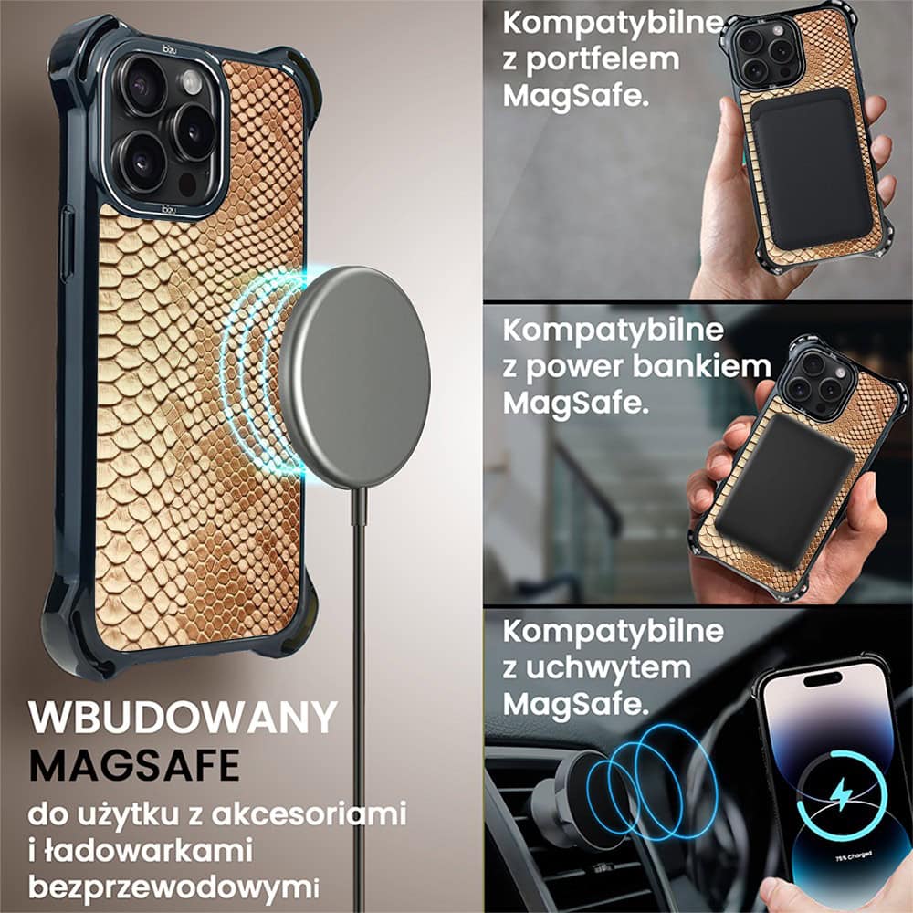 Etui do iPhone 14 Pro Max, Ibizu DropGuard Ultra z MagSafe, Zew Natury, Wąż (2)