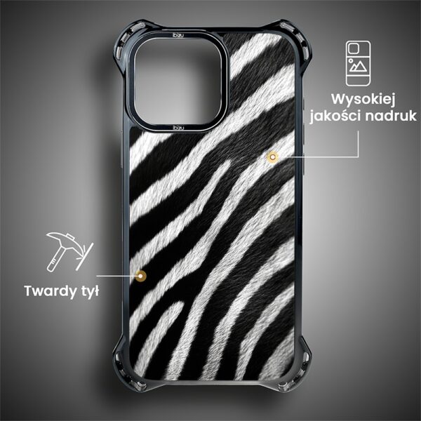 Etui do iPhone 14 Pro Max, Ibizu DropGuard Ultra z MagSafe, Zew Natury, Zebra (1)