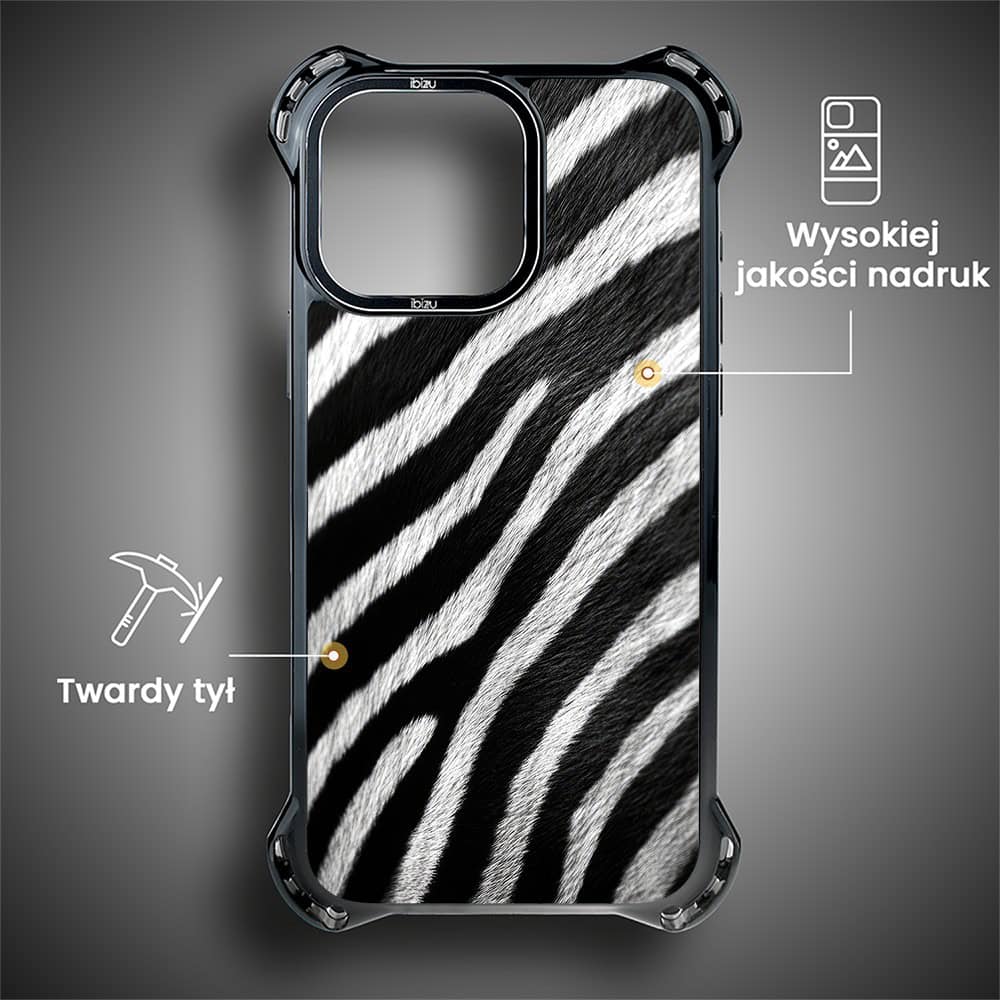 Etui do iPhone 14 Pro Max, Ibizu DropGuard Ultra z MagSafe, Zew Natury, Zebra (1)