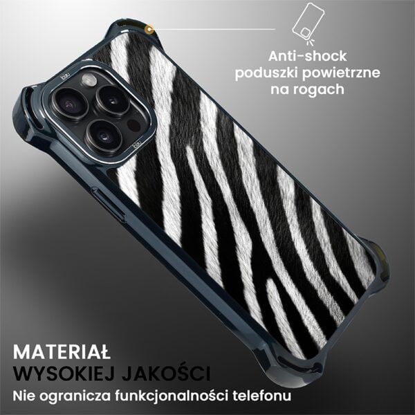 Etui do iPhone 14 Pro Max, Ibizu DropGuard Ultra z MagSafe, Zew Natury, Zebra (3)