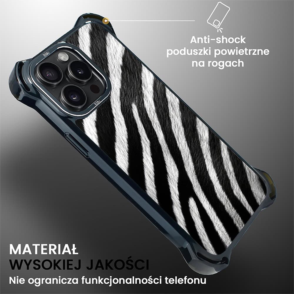 Etui do iPhone 14 Pro Max, Ibizu DropGuard Ultra z MagSafe, Zew Natury, Zebra (3)