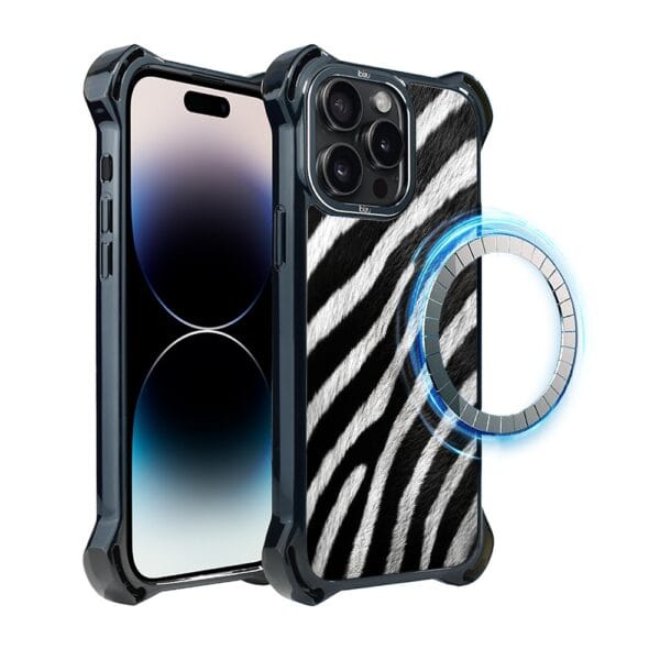 Etui do iPhone 14 Pro Max, Ibizu DropGuard Ultra z MagSafe, Zew Natury, Zebra (7)