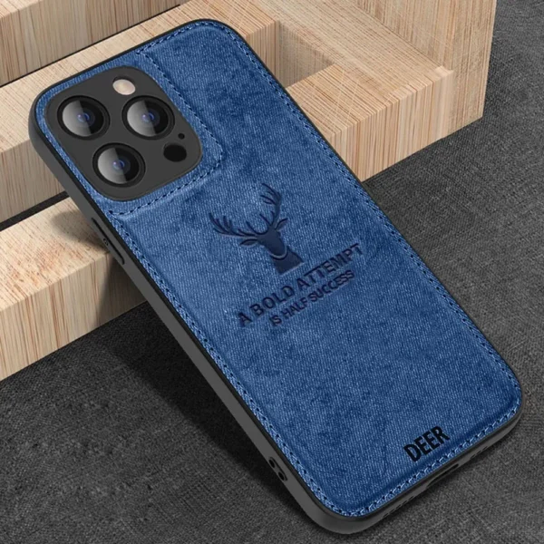 Etui do iPhone 14 Pro Max ochronne materiałowe Deer, błękit paryski (4)