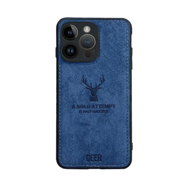 Etui do iPhone 14 Pro Max ochronne materiałowe Deer, błękit paryski (5)