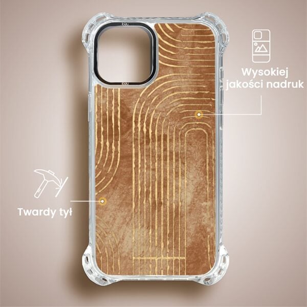 Etui do iPhone 15, Ibizu DropGuard Ultra z MagSafe, BOHO, Geometryczne linie (2)