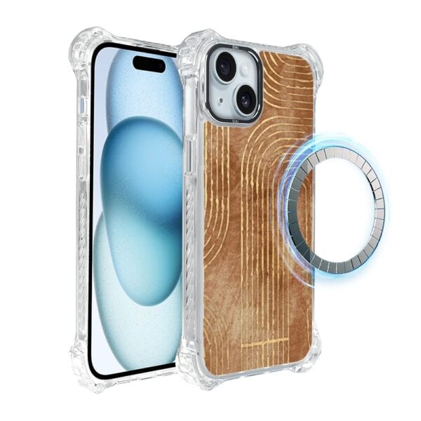 Etui do iPhone 15, Ibizu DropGuard Ultra z MagSafe, BOHO, Geometryczne linie (3)