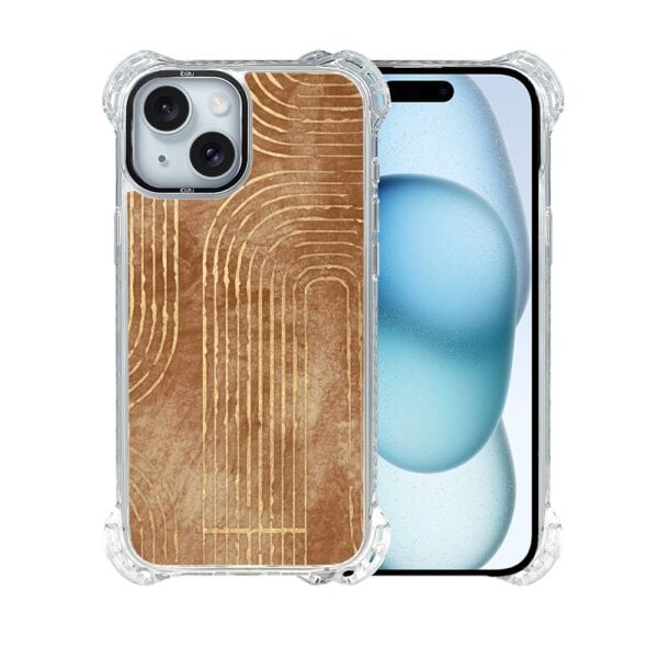 Etui do iPhone 15, Ibizu DropGuard Ultra z MagSafe, BOHO, Geometryczne linie (4)