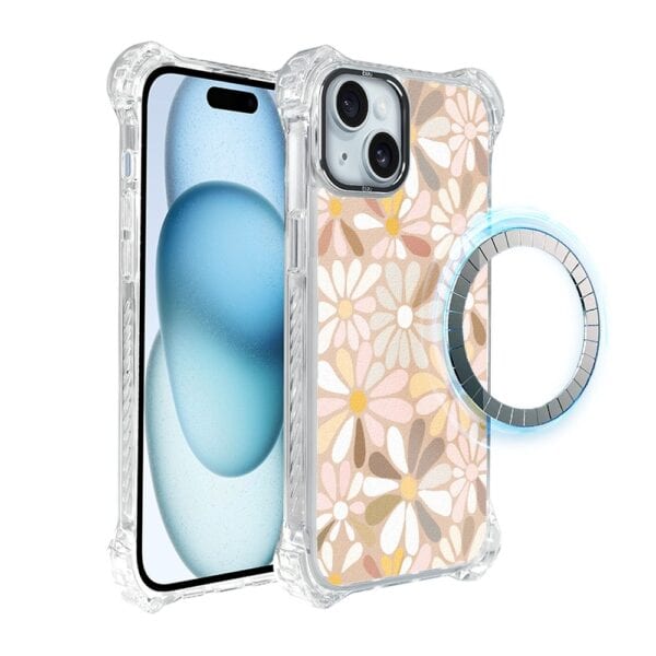 Etui do iPhone 15, Ibizu DropGuard Ultra z MagSafe, BOHO, Kwiaty vintage (3)
