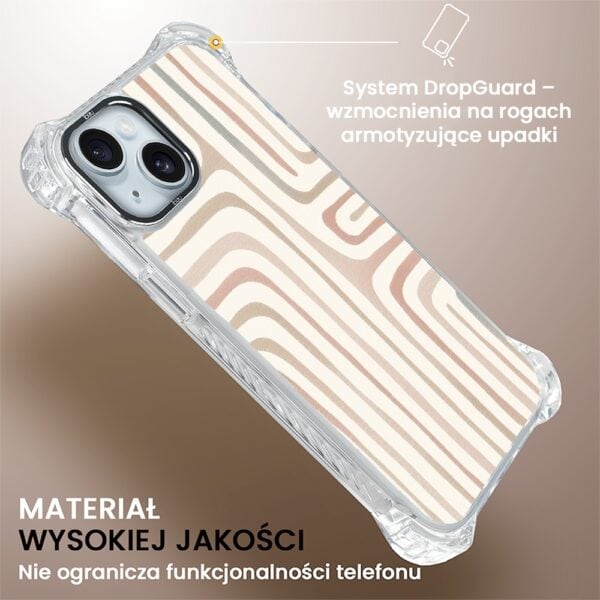 Etui do iPhone 15, Ibizu DropGuard Ultra z MagSafe, Boho, Piaskowy labirynt (8)