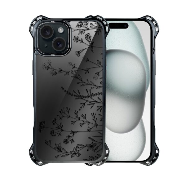 Etui do iPhone 15, Ibizu DropGuard Ultra z MagSafe, Midnight, Dotyk kwiatów DRUGI WZOR (1)