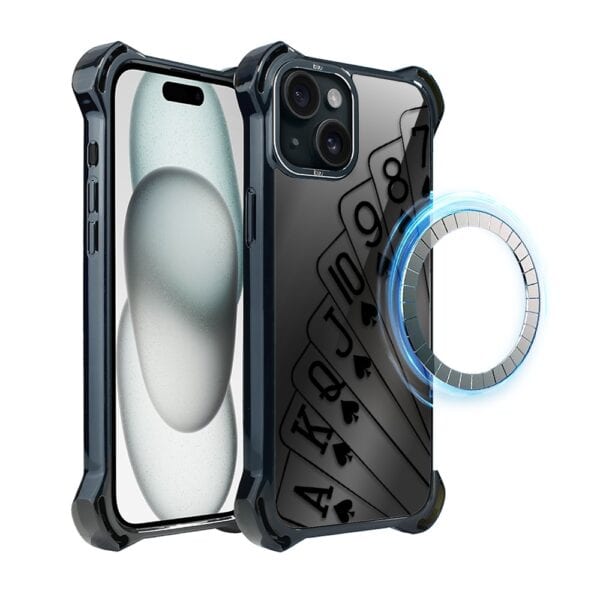 Etui do iPhone 15, Ibizu DropGuard Ultra z MagSafe, Midnight, Karty do gry (3)