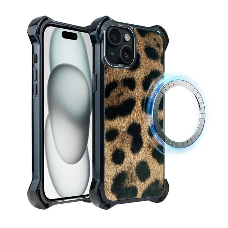Etui do iPhone 15, Ibizu DropGuard Ultra z MagSafe, Zew Natury, Lampart (3)