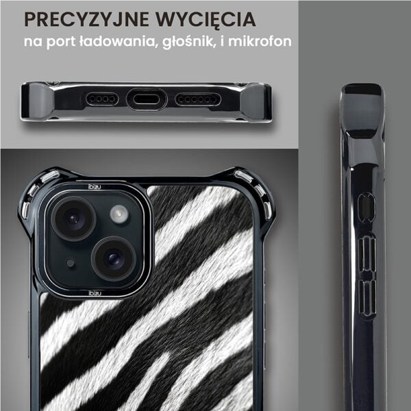 Etui do iPhone 15, Ibizu DropGuard Ultra z MagSafe, Zew Natury, Zebra (6)