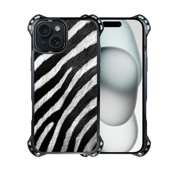 Etui do iPhone 15, Ibizu DropGuard Ultra z MagSafe, Zew Natury, Zebra (8)