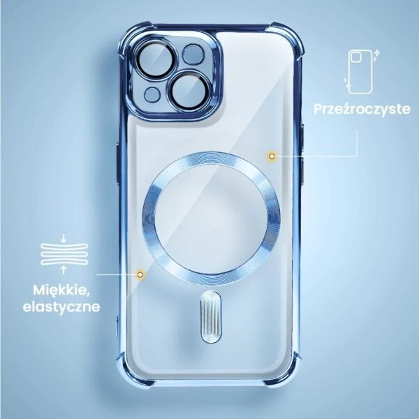 Etui do iPhone 15 Plus Magsafe Luxury Anti-Shock Lens Protect, niebieskie (3)