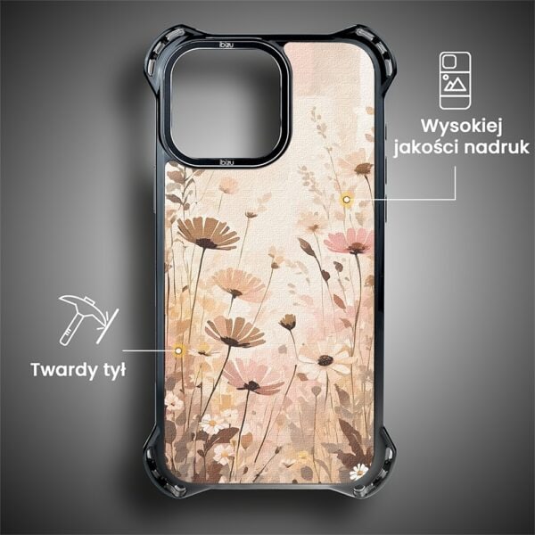 Etui do iPhone 15 Pro, Ibizu DropGuard Ultra z MagSafe, Boho, Kwiatowa łąka (1)