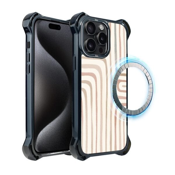 Etui do iPhone 15 Pro, Ibizu DropGuard Ultra z MagSafe, Boho, Piaskowy labirynt (7)