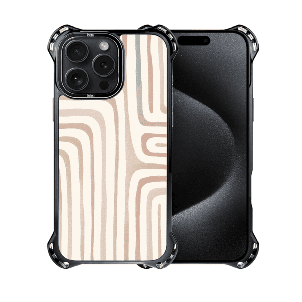 Etui do iPhone 15 Pro, Ibizu DropGuard Ultra z MagSafe, Boho, Piaskowy labirynt (8)