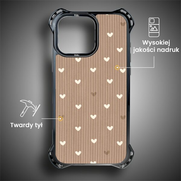 Etui do iPhone 15 Pro, Ibizu DropGuard Ultra z MagSafe, Boho, Pudrowe serca (1)