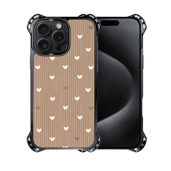 Etui do iPhone 15 Pro, Ibizu DropGuard Ultra z MagSafe, Boho, Pudrowe serca (8)