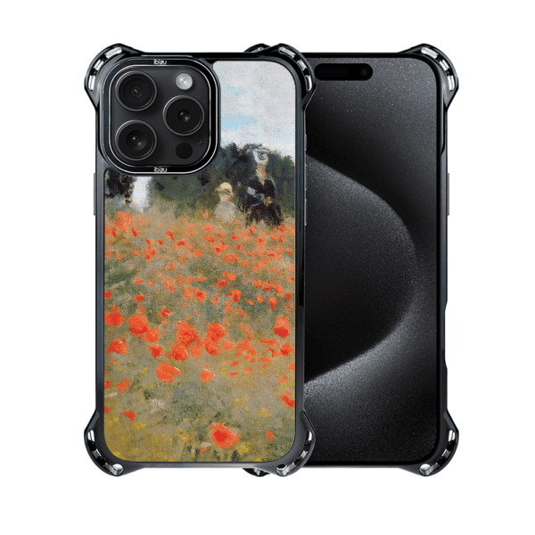 Etui do iPhone 15 Pro, Ibizu DropGuard Ultra z MagSafe, Claude Monet, pole maków (8)