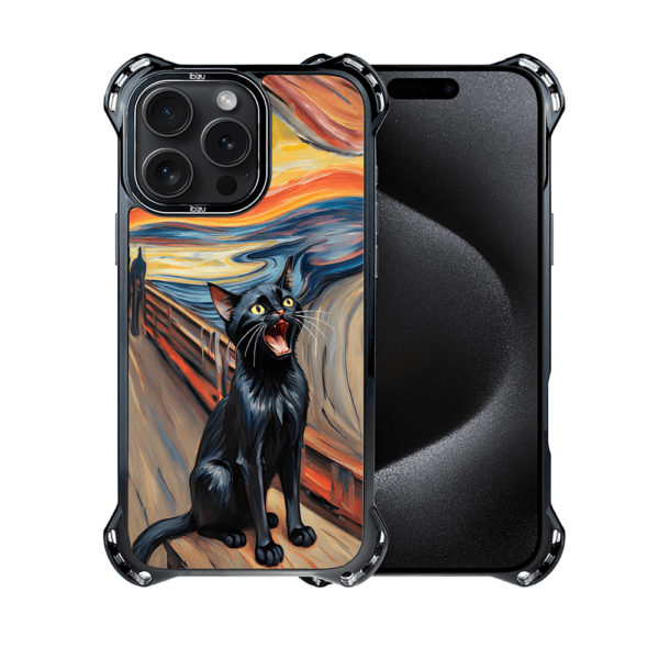 Etui do iPhone 15 Pro, Ibizu DropGuard Ultra z MagSafe, Edvard Munch, krzyk kota (8)