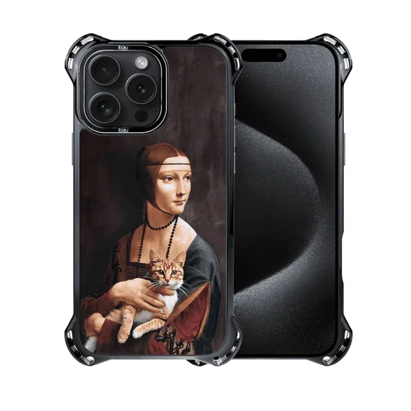 Etui do iPhone 15 Pro, Ibizu DropGuard Ultra z MagSafe, Leonardo Da Vinci, dama z kotem (8)