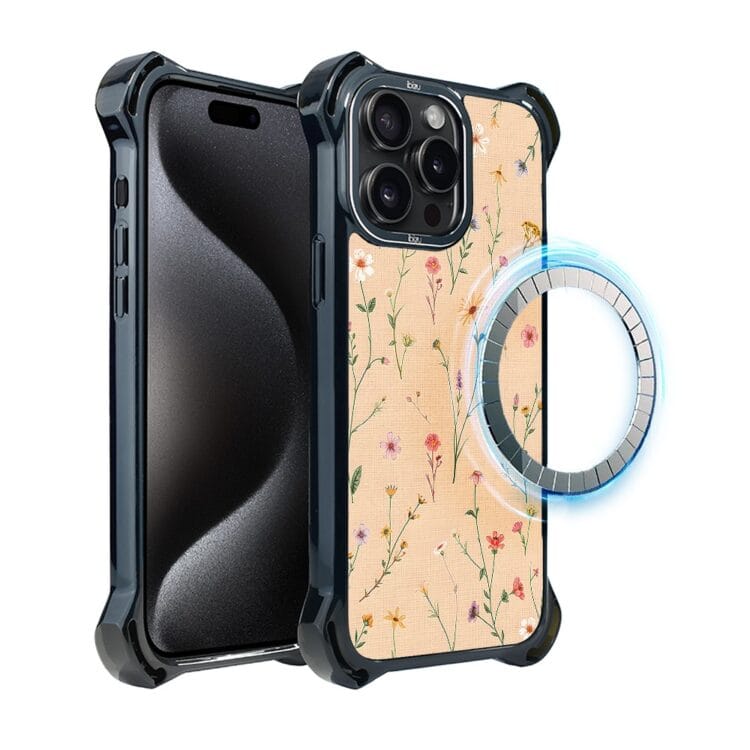 Etui do iPhone 15 Pro, Ibizu DropGuard Ultra z MagSafe, Pastel Bloom, Koralowa łąka (7)
