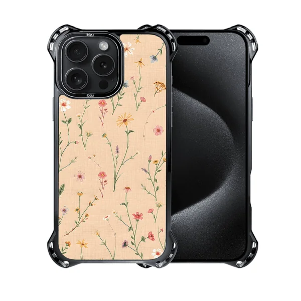 Etui do iPhone 15 Pro, Ibizu DropGuard Ultra z MagSafe, Pastel Bloom, Koralowa łąka (8)