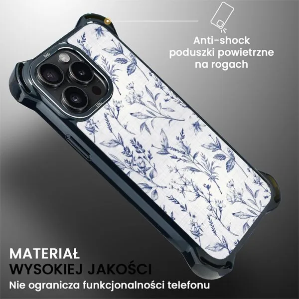 Etui do iPhone 15 Pro, Ibizu DropGuard Ultra z MagSafe, Pastel Bloom, Lazurowe szepty (3)