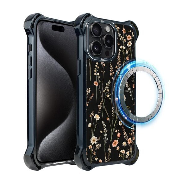 Etui do iPhone 15 Pro, Ibizu DropGuard Ultra z MagSafe, Pastel Bloom, Północny ogród (7)