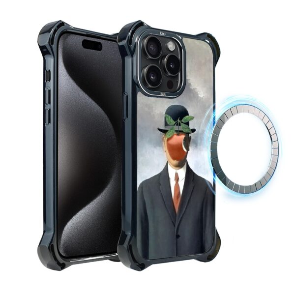 Etui do iPhone 15 Pro, Ibizu DropGuard Ultra z MagSafe, Rene Magritte, syn człowieczy (7)